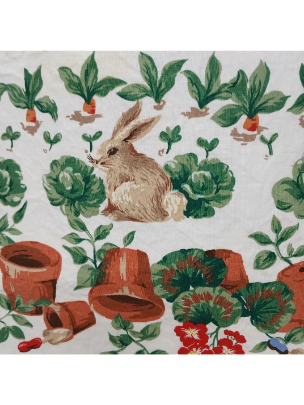 11 VTG Bunny Garden Placemat Set Wilton Court Reversable Cottage Farm Core #D46 - Picture 2 of 6